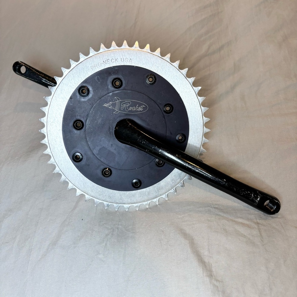 Vintage Rocket Bmx Power‎ Disc Pro Neck 48 Tooth Chain Ring Crank Set